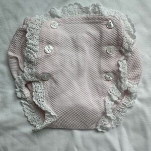 Charming Pink Lace Baby Bloomers